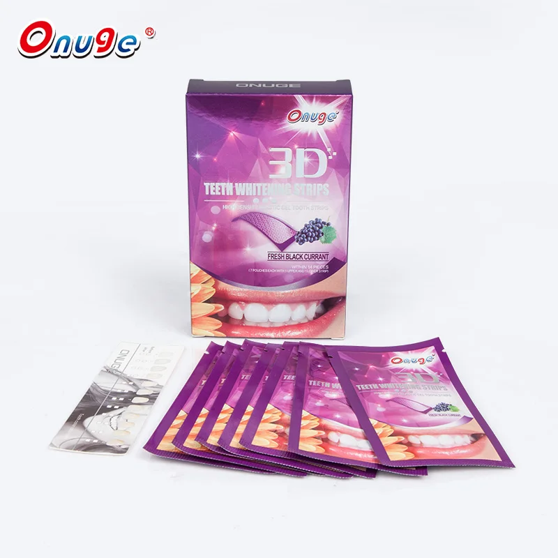 

EU market hot sell black currant flavor teeth whitening strips, products made in china names of dental teeth whitening gel hp