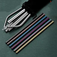 

Accept MOQ Customized Logo Colored Reusable Metal Stainless Steel Straws