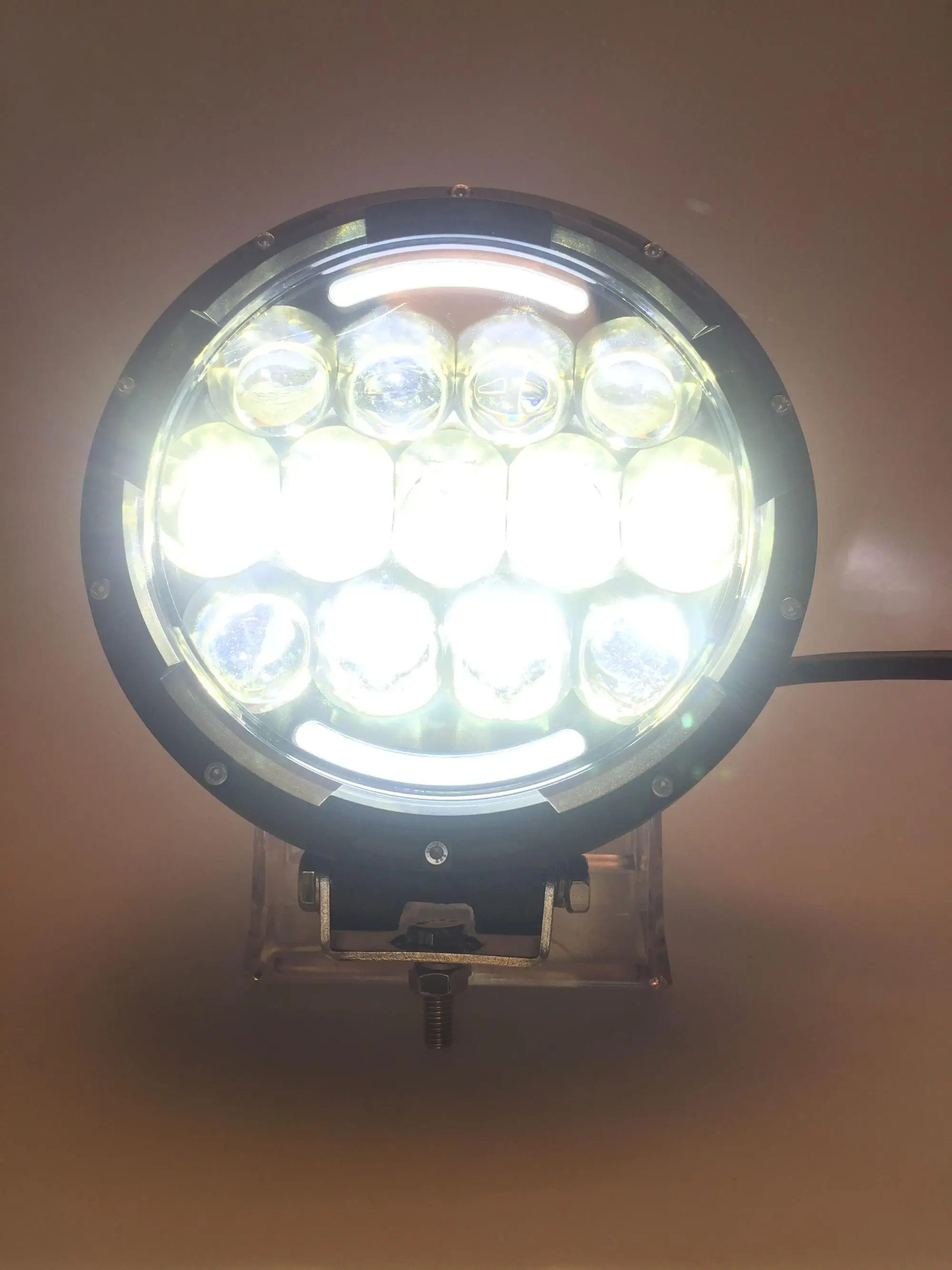 Super Bright High/low Beam Drl Waterproof Ip67 Round Black 105w 12v 24v