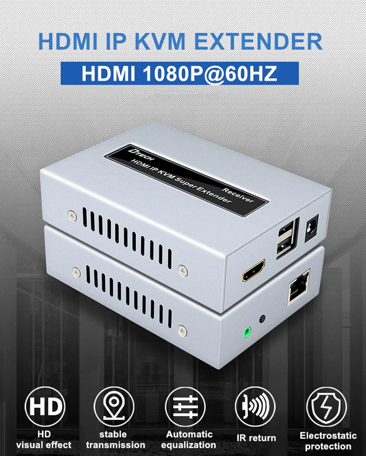 Fluent HD stable transmission 3D signal 120m hdmi usb ip kvm extender