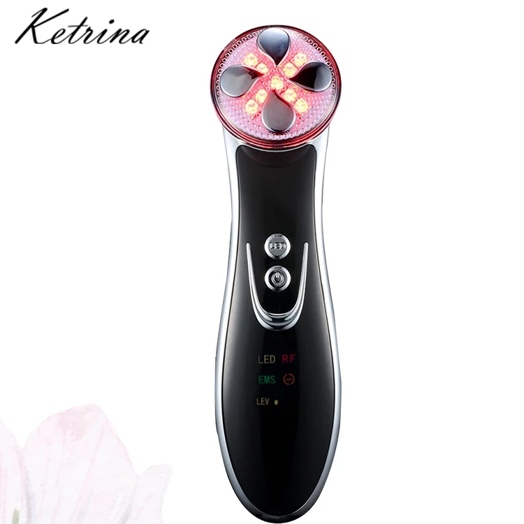 

Home use ultrasonic LED light rf ems beauty facial massager tool, White;or other colors as you request