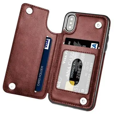 

Luxury PU Flip Wallet Leather Case for iPhone XS Max XR 10 Multi Card Holders Phone Cases for iPhone X 6 6s 7 8 Plus
