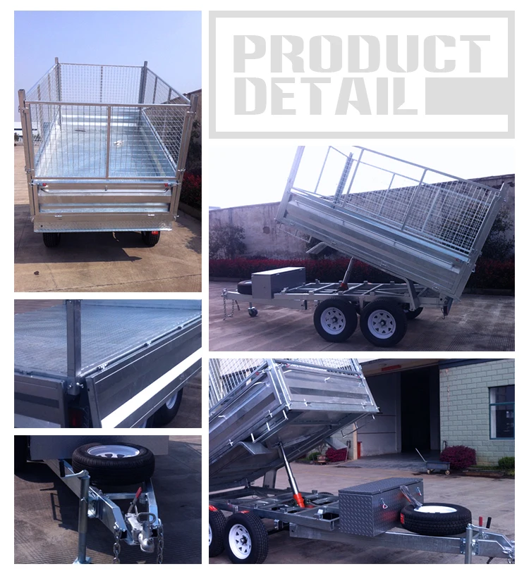New Design Durable Galvanised 9X5 Tandem Tipper Box Trailer