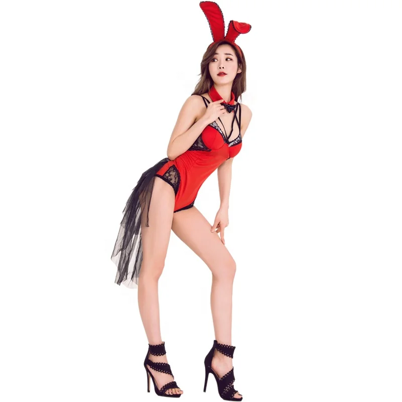 

Nightclub Costume DS Stage Performance Suit Sexy Rabbit, Red