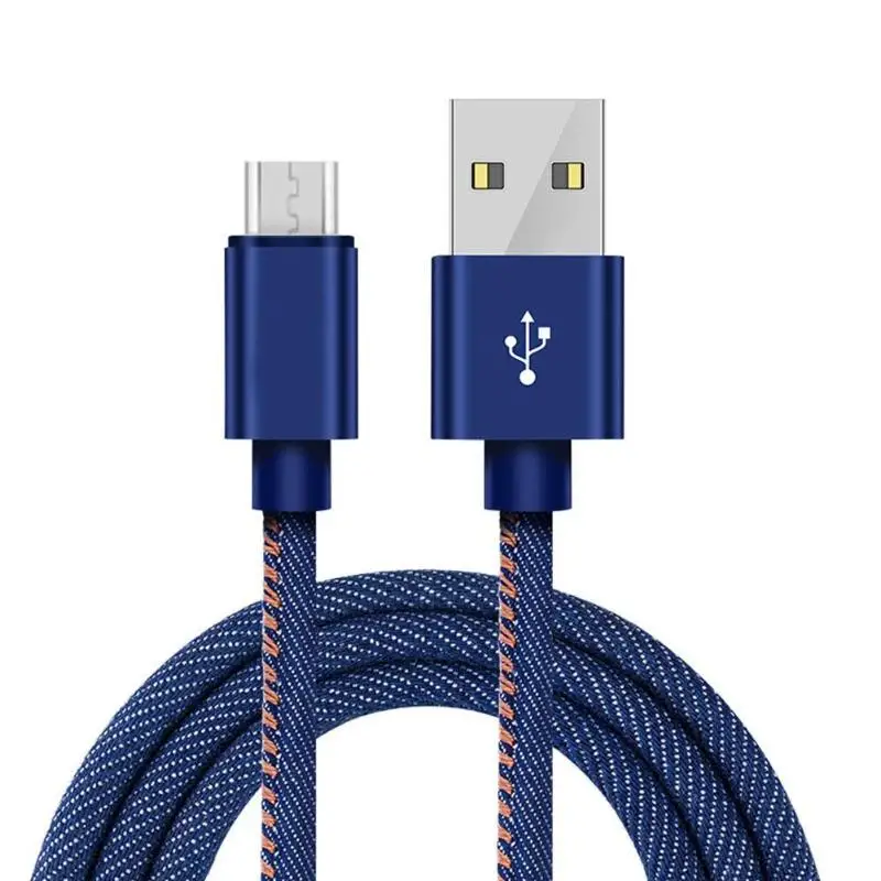 

ALLOYSEED Denim Fabric TPE 1m 3.3ft Data Fast Charging Cable Wire Cord for Android Hauwei Xiaomi Phone Tablet Data Cable