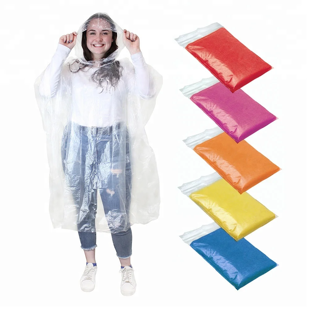 

Best Seller LOGO Printed Promotional Disposable Raincoat,Rain Poncho, Blue, white, green,any other customized colors