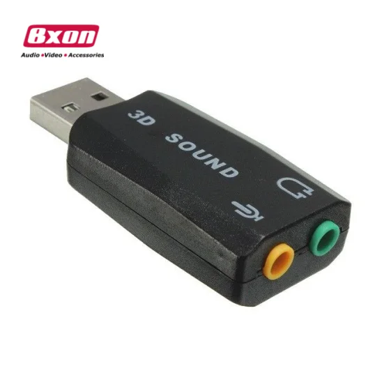 

USB2.0 to 3.5mm mic headphone Jack Stereo Headset 3D Sound Card Audio Adapter 5.1, Black
