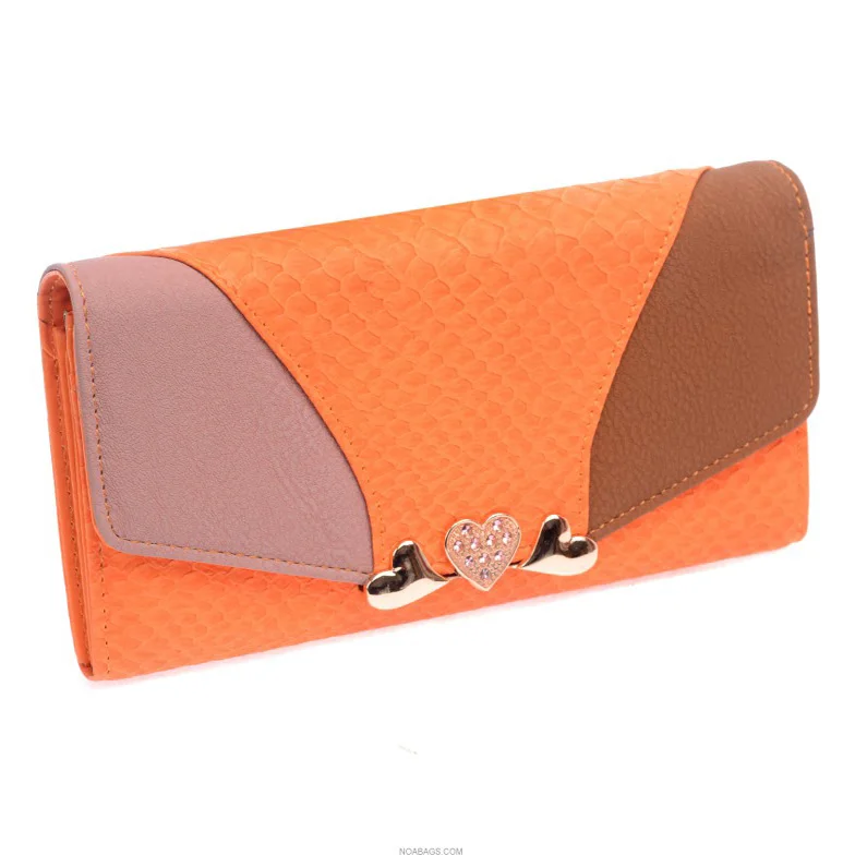 2016 красивые оранжевые Модные женские бумажник