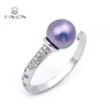2018 New Jewelry 925 Silver Freshwater Torch Shaped Adjustable Pearl Ring Designs