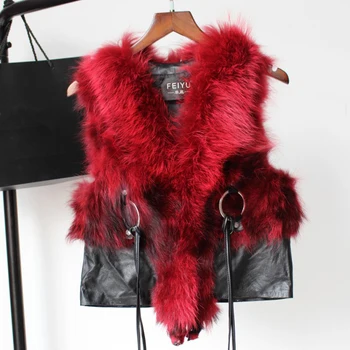 red fur vest