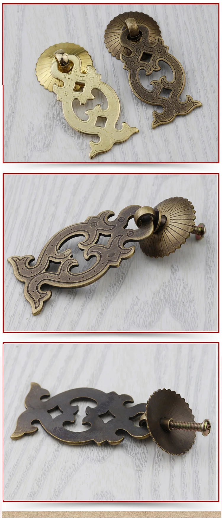 Antique Furniture Hardware Fittings Brass Bedroom Wooden Wardrobe