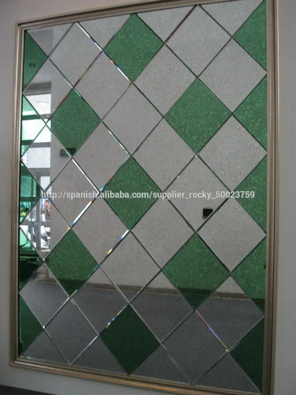 sin marco biselado espejo de cuarto de baño de vidrio-Espejos