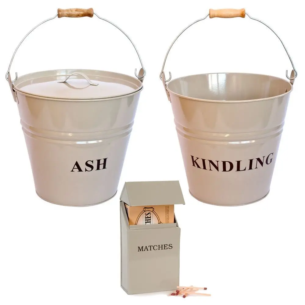 Fireside Fireplace Coal Bucket Wood Log Holder Scuttle Kindling