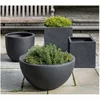 outdoor large fiberglass planter square black fiber cement pots