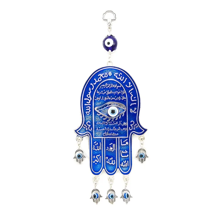 Turkish Blue Evil Eye Hamsa Hand Amulet Wall Hanging Home Decor ...