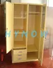 Fashionable bedroom steel wardrobe cupboard with mirror and drawers