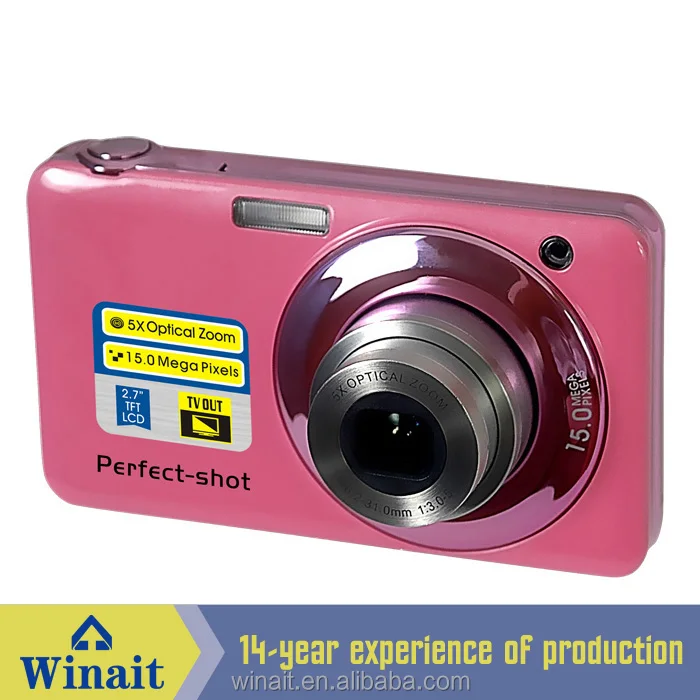 

15 MP Digital Camera DC-V600 5 x optical zoom with 2.7screen 3.7v battery Video camera free shipping, Black;blue / green;yellow / gold