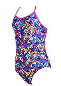 girls turquoise sparkle one piece swimsuit