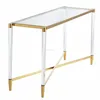 custom new design acrylic console table living room wholesale acrylic bedside waterfall table with metal accessories from China