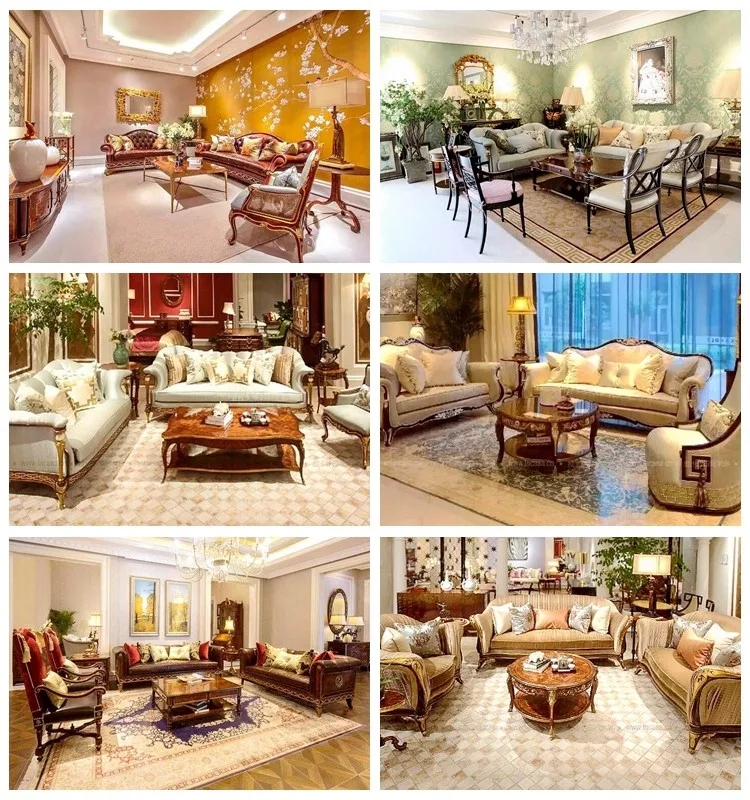 Furniture Luxury French Romantic Style Couch Top Quality Living Room