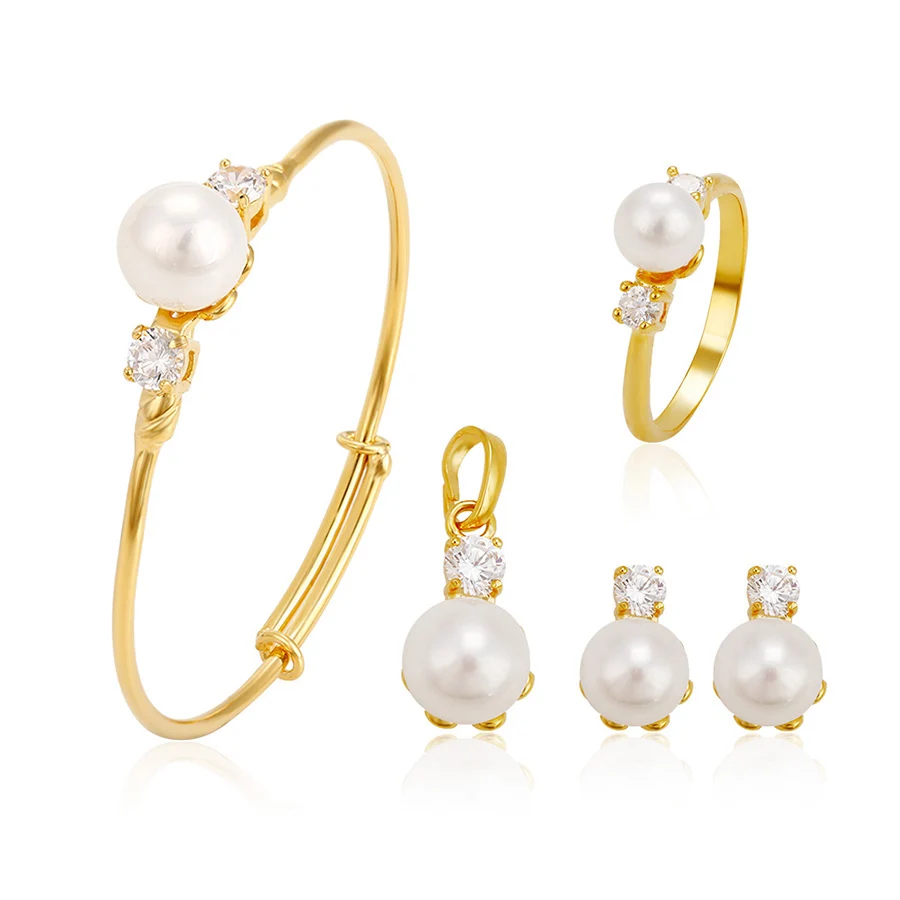 

64241 xuping wholesale fashion custom jewelry, gift gold plated jewelry set pearl jewelry