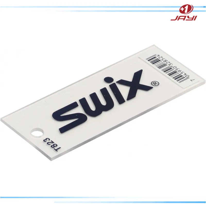 Customized size logo clear acrylic ski wax scraper
