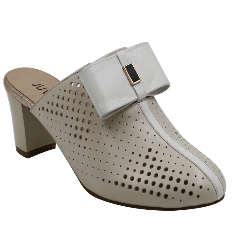 closed toe block heel mules