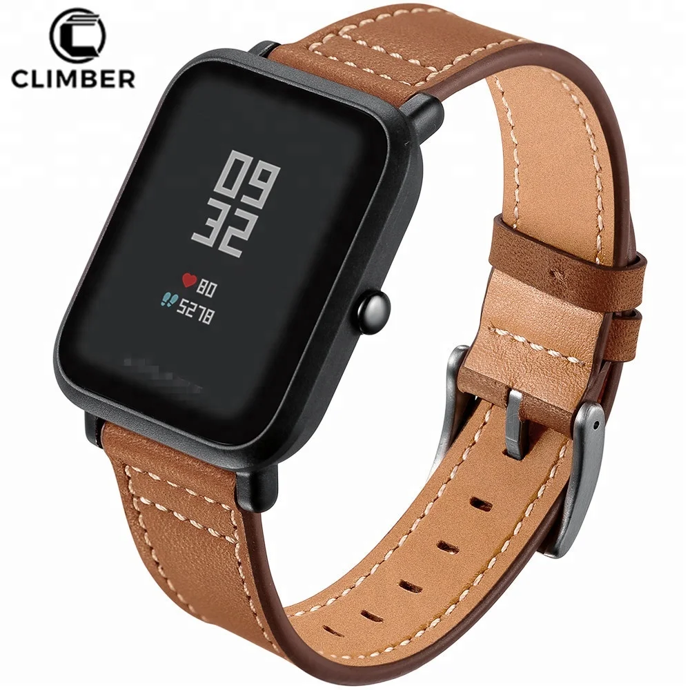 

Replacement Straps For Amazfit Bip Smart Watch Band,Leather Bracelet Strap For Xiaomi Huami Amazfit Bip Youth Watch, Black;brown;dark brown