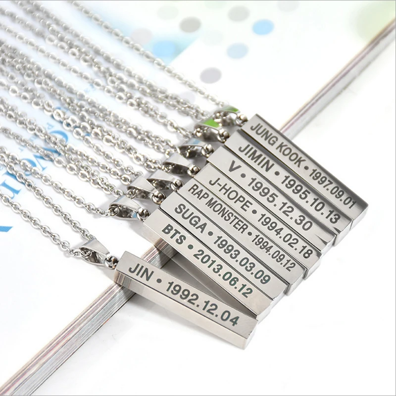 

2018 new Korean bullet-proof youth group BTS with necklace necklace Japan and South Korea Harajuku leather BTS necklace, Picture