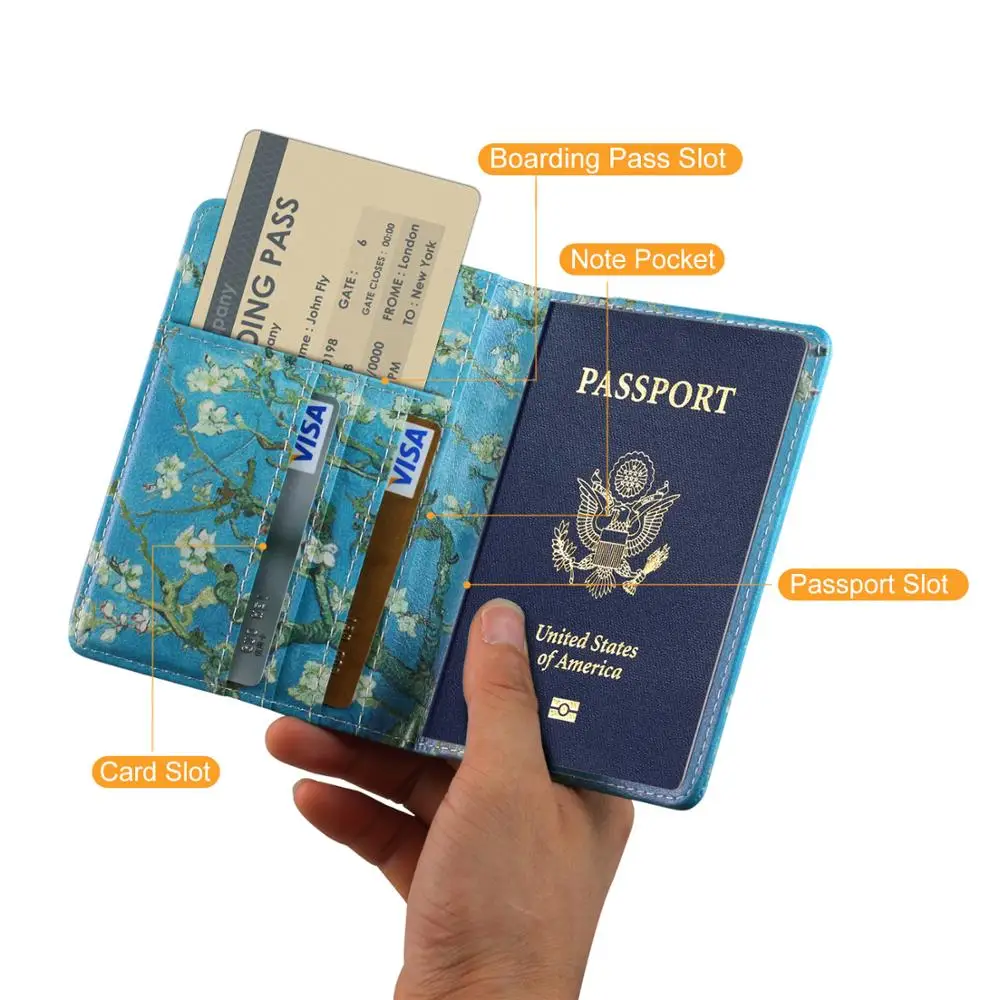 

Personalized customize PU leather Passport Holder cover Travel Wallet, Assorted