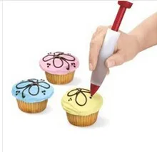 Silicone Cake Cookie Pastry Icing Decorating Syringe Cream Chocolate Plate Pen 020084