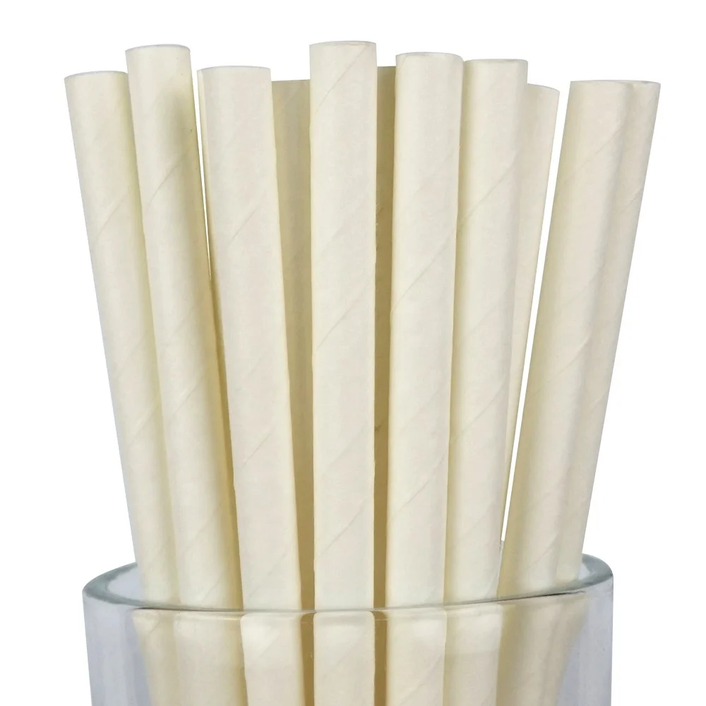 

10000 Pcs Party Paper Solid White Biodegradable Straw
