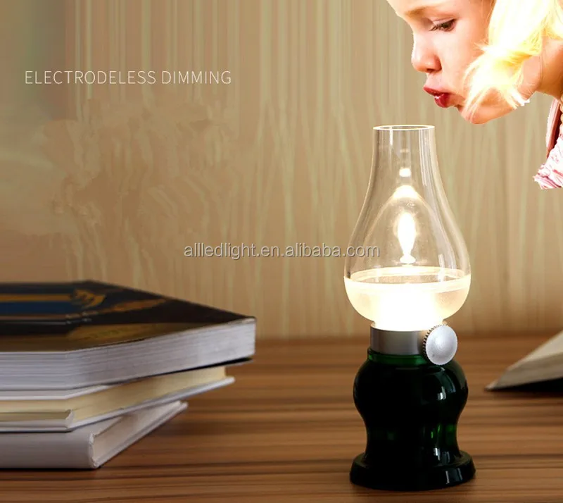 Romantic LEDCandle Night Light Blow Control USB Rechargeable Dimmable Table Lamp for Home HotelDecoration