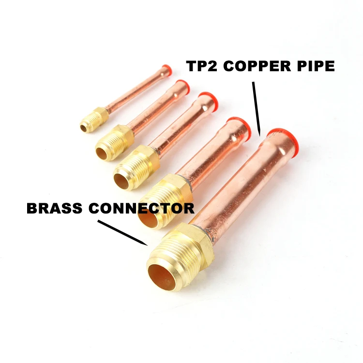 Copper Pipe With Brass Flare End For Ac System Flare Copper Fittings