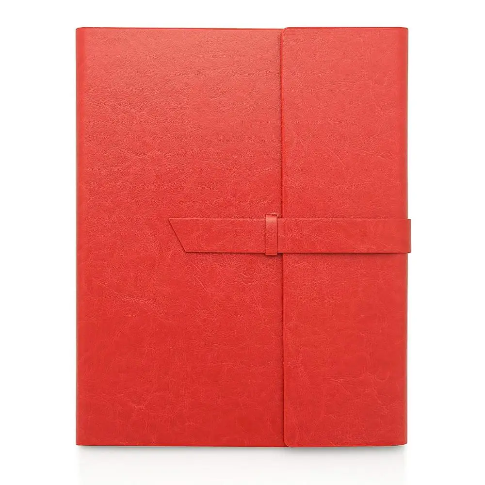 Red Hardcover Pu Leather Notebook Executive Diary With Leather Band