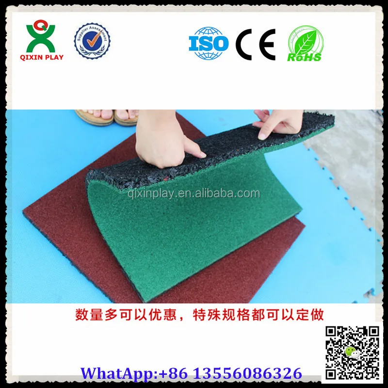 Barato rojo y color verde al aire libre baldosas de goma, Caucho suelos