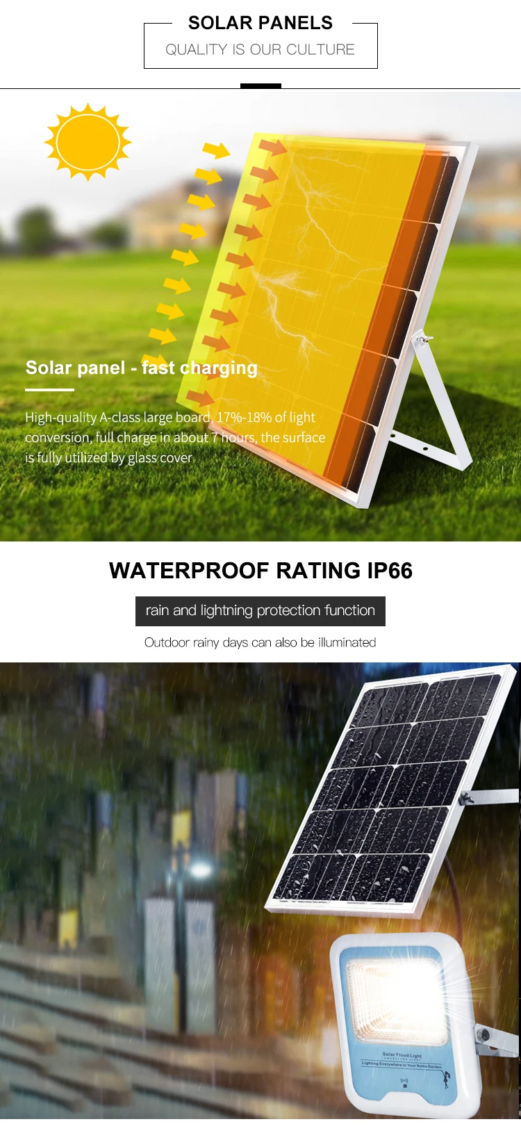 Outdoor IP66 waterproof Die-casting aluminum 30w 50w 70w 100w solar street light