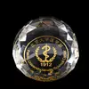 Custom K9 glass crystal diamond cutting round shape of the surface of the table decoration paperweight