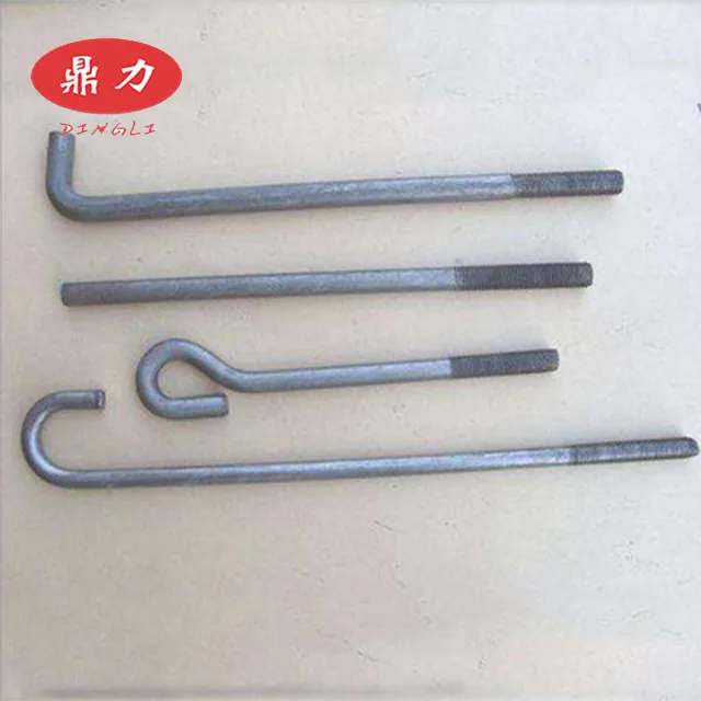 
Hebei yongnian manufacture L Type Plain/ZP/HDG Anchor bolt with washer and nut M6-64 