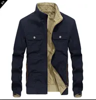 

New fashion custom men's clothes pure cotton leisure classic double-sided washed men's business zipper winter jacket