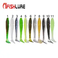 

Afishlure Screw T Tail soft Bait 55mm/1.45g SwimBait Paddle Tail Plastic Worm Fishing Lure Small T Tail Soft Bionic Bait