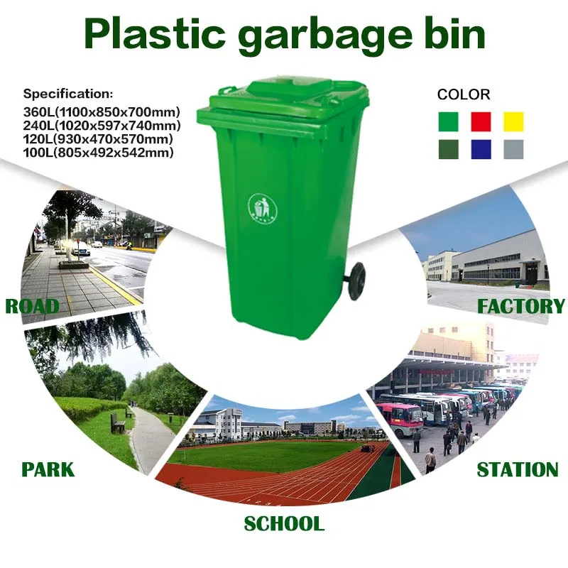 Plastic Recycle Rubbish Dustbin Trash Can Garbage Bins Green Blue,Black
