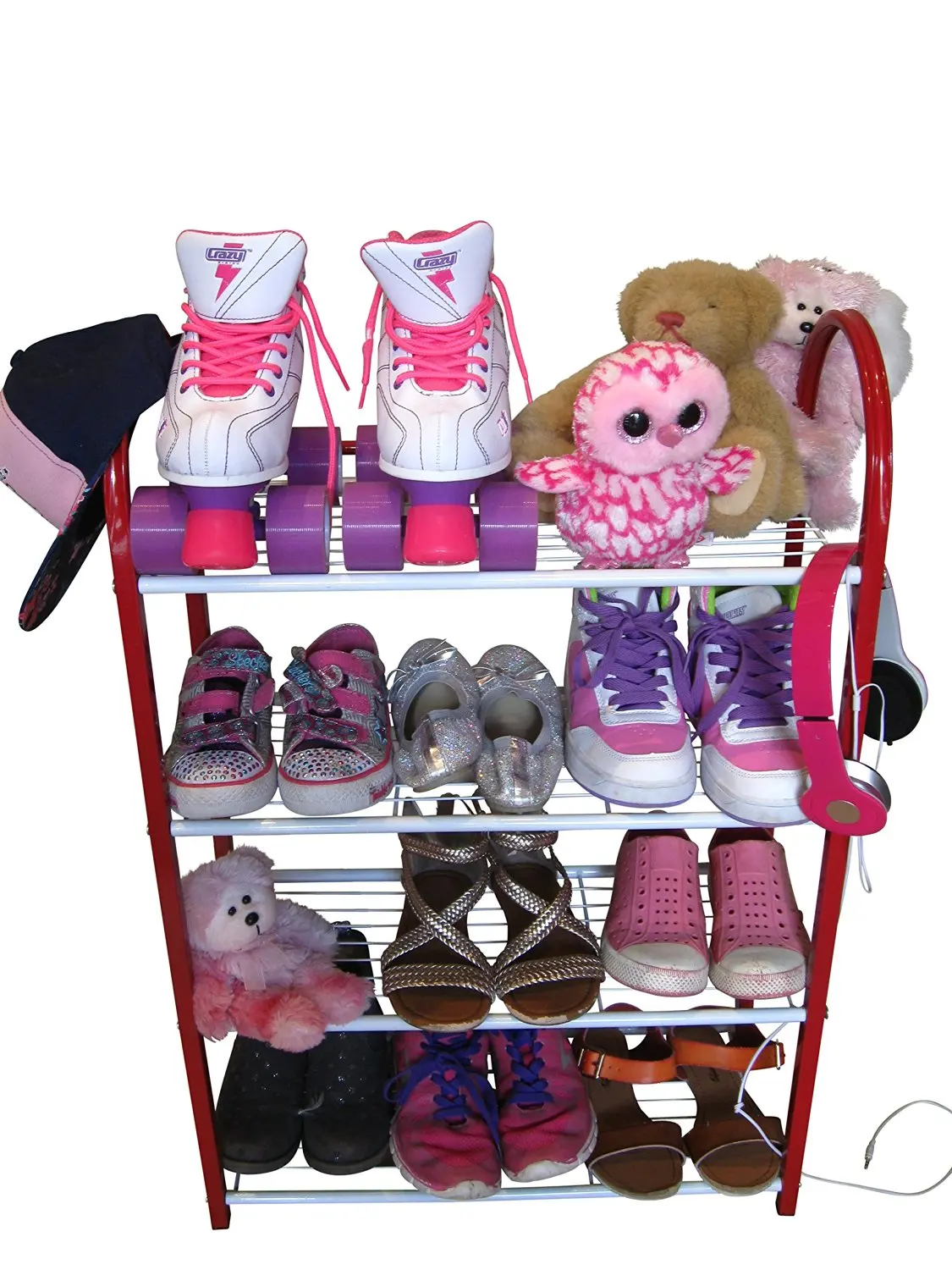 Buy Compact Shoe Organizer Rack Ladies Kids Shoe Racks For Closet Or Entryway Smart Metal Closet Shoe Racks With Shelves 12 Pair Kids Ladies Shoes No Plastic Light Easy To Assemble 14 Day Clearance In Cheap