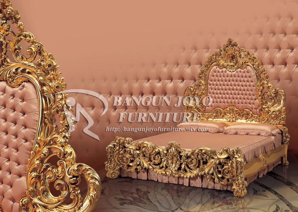 King Royal Carved Bed Furniture Wood Royal Bed With Gold Leaf Bj Rvs12 Buy Bedroom Furniture Model Furniture Bedroom Bed With Carved Mahogany Wood