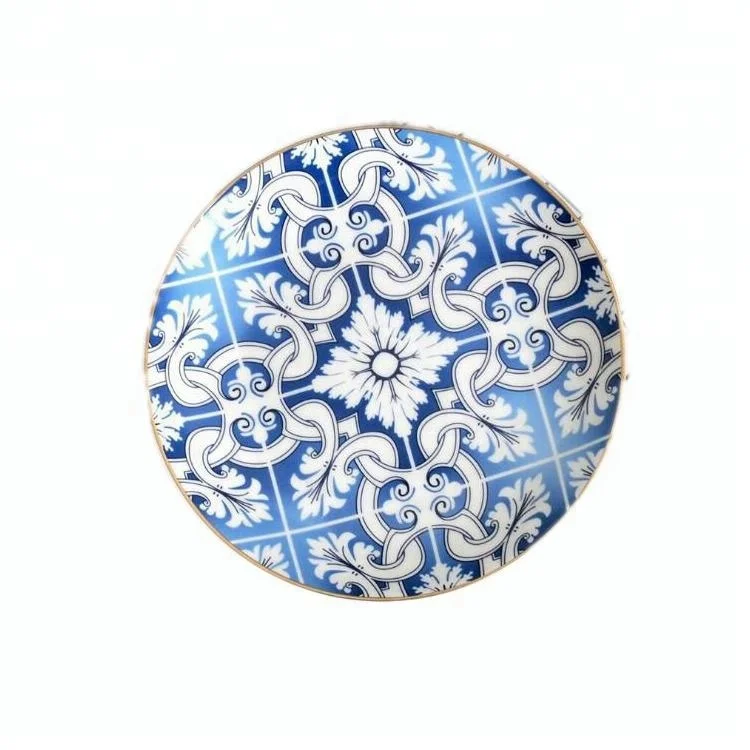 

8inch antique bone china dessert plate gift with gold rim