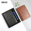 executive diary gift set 2018 a5 perfect binding business notebook with pen, premium genuine leather notebook cover