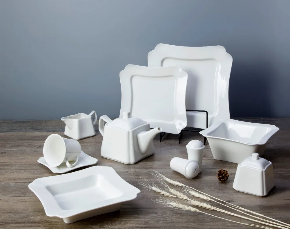 product-modern raised edge tableware ceramic plates dishes restaurant hotel restaurant tableware-Two-3