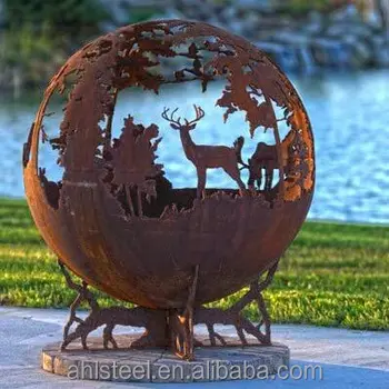 Amazon Hot Selling Outdoor Animal Moose Metal Ball Fire Pit Buy