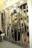 2M tall polishing stainless steel bamboo sculptures art for interior decoration