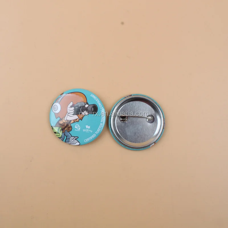 

Promotion custom cheap blank round metal tin button badge wholesale with safety pin, Any